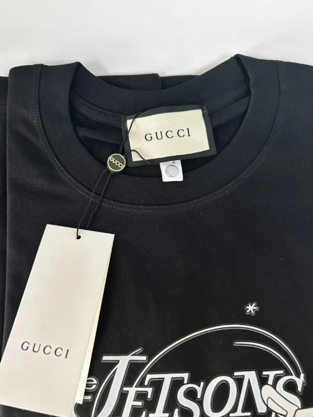 GUCCI Crew Neck T-Shirt Casual Couple Versatile Tee Loose Cotton Printed
